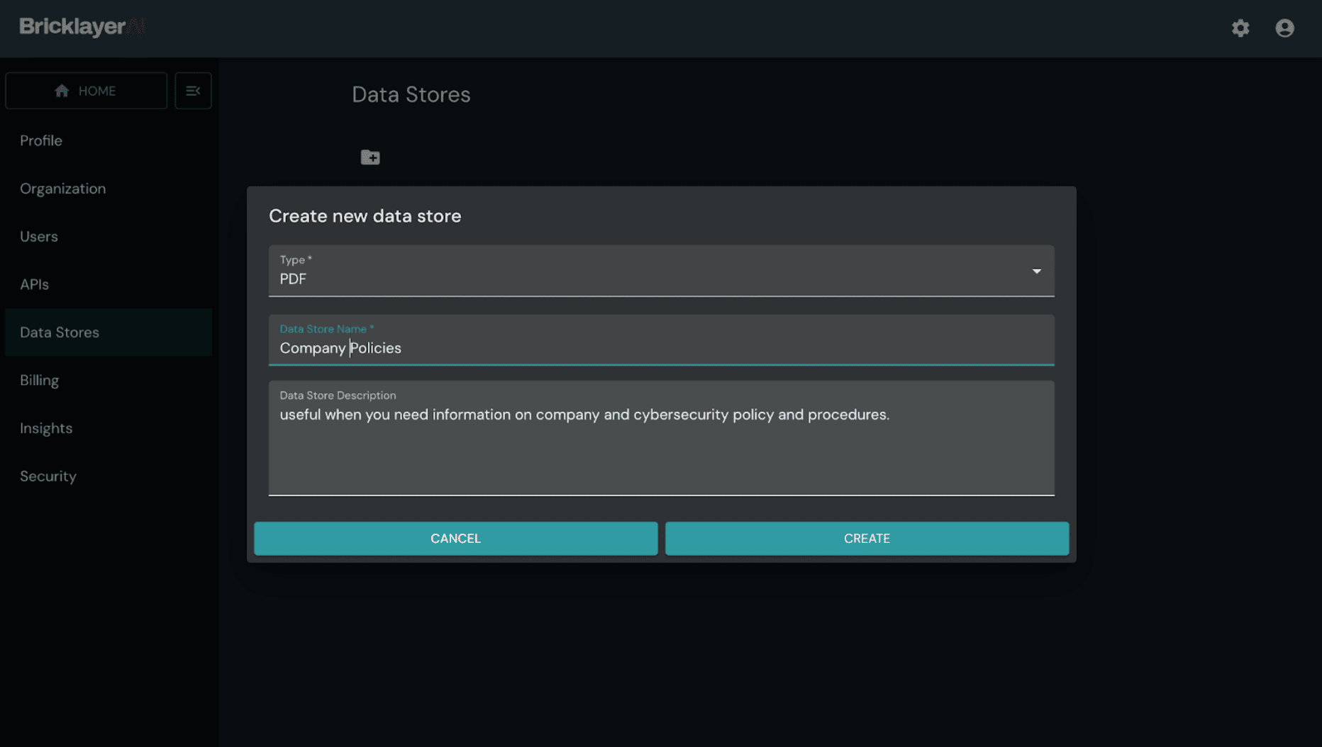 Data Store Creation