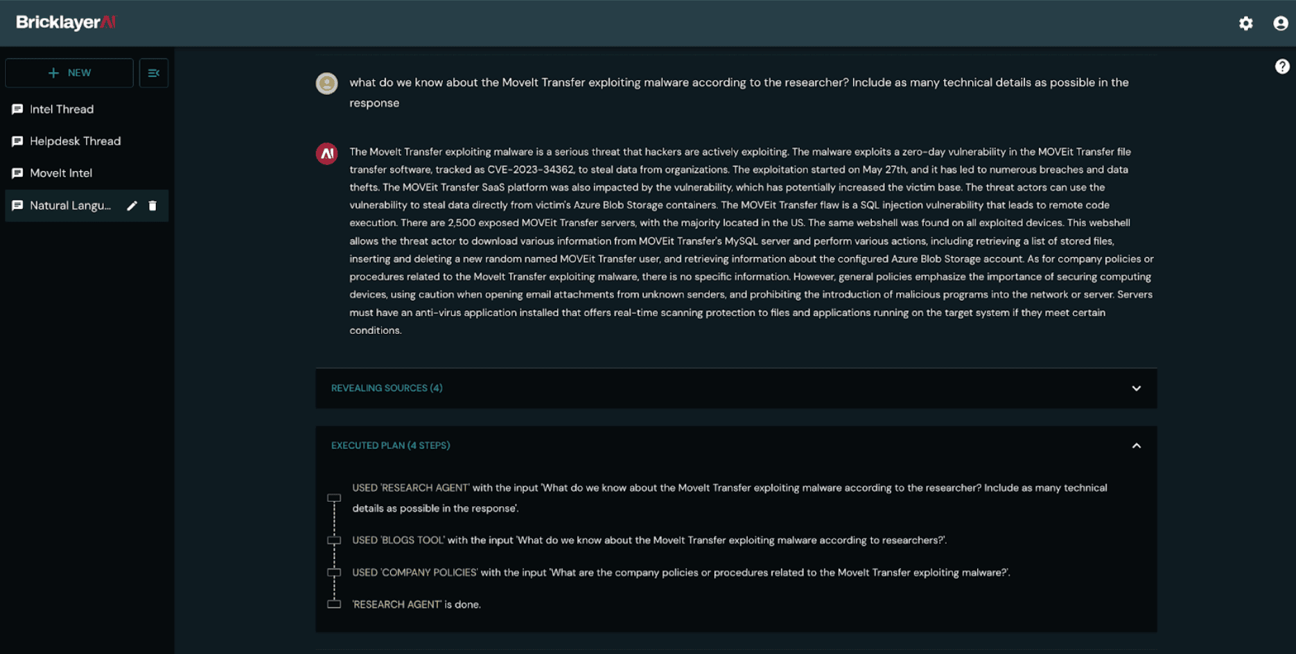 Example of a more technical answer providing details