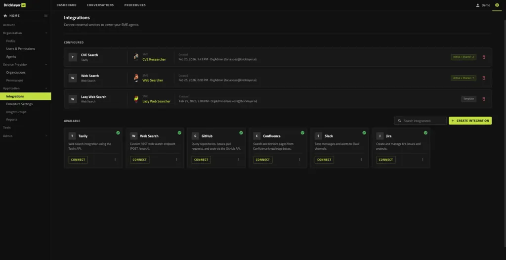Agent-powered integrations